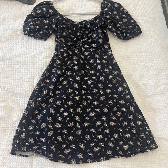 Black Flower Print Sundress Mini - Picture 5 of 5